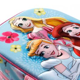 Mochila 3D con Ruedas Pequeña Adorable Disney Princesas Azul