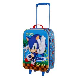Maleta Trolley Soft 3D Faster Sonic Azul
