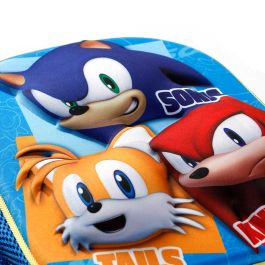 Mochila 3D con Ruedas Pequeña Trio Sonic The Hedgehog - SEGA Azul