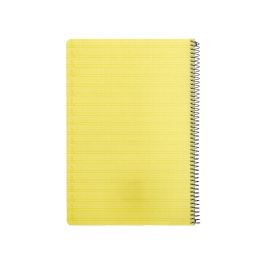 Cuaderno Espiral Liderpapel Folio Pautaguia Tapa Plastico 80H 75 gr Cuadro Pautado 4 mm Con Margen Color Amarillo