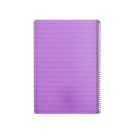 Cuaderno Espiral Liderpapel Folio Pautaguia Tapa Plastico 80H 75 gr Cuadro Pautado 4 mm Con Margen Color Violeta