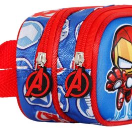 Estuche Portatodo 3D Doble Mini Heroes Marvel Los Vengadores Multicolor