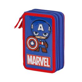 Estuche Plumier Completo Triple Glory Marvel Capitán América Azul