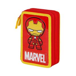 Estuche Plumier Completo Triple Alloy Marvel Iron Man Rojo