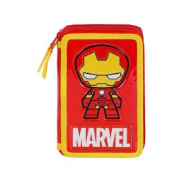 Estuche Plumier Completo Triple Alloy Marvel Iron Man Rojo