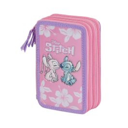 Estuche Plumier Completo Triple Pink Disney Lilo y Stitch Rosa