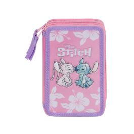 Estuche Plumier Completo Triple Pink Disney Lilo y Stitch Rosa