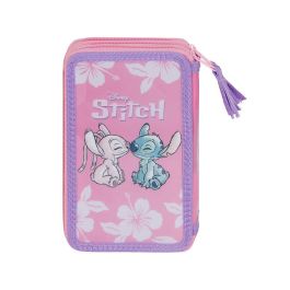 Estuche Plumier Completo Triple Pink Disney Lilo y Stitch Rosa