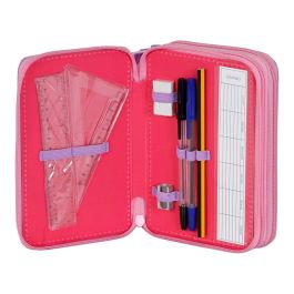 Estuche Plumier Completo Triple Pink Disney Lilo y Stitch Rosa