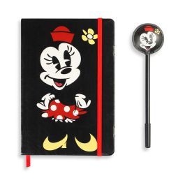 Caja Regalo con Diario y Bolígrafo Fashion Face Disney Minnie Mouse Negro
