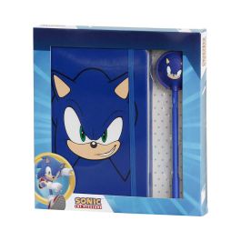 Caja Regalo con Diario y Bolígrafo Fashion Face Sonic The Hedgehog - SEGA Azul
