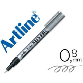 Rotulador Artline Marcador Permanente Tinta Metalica Ek-999 Plata Punta Redonda 0.8 mm 12 unidades