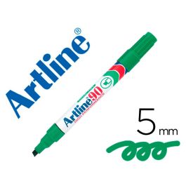 Rotulador Artline Marcador Permanente Ek-90 Verde Punta Biselada 5 mm Papel Metal Y Cristal 12 unidades