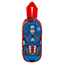 Estuche Portatodo 3D Doble First Marvel Capitán América Azul