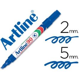 Rotulador Artline Marcador Permanente Ek-90 Azul Punta Biselada 5 mm Papel Metal Y Cristal 12 unidades Precio: 14.69000016. SKU: B1J33BSMQB