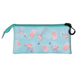 Estuche Portatodo Triple Ice Flamingo Oh My Pop Turquesa