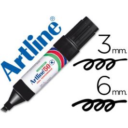 Rotulador Artline Marcador Permanente Ek-50 Negro Punta Biselada 6 mm Papel Metal Y Cristal 12 unidades