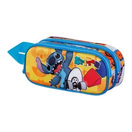 Estuche Portatodo 3D Doble Skater Disney Lilo y Stitch Amarillo