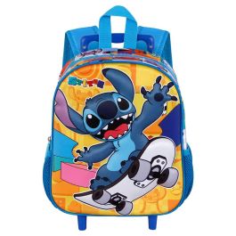 Mochila 3D con Ruedas Pequeña Skater Disney Lilo y Stitch Amarillo