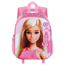 Mochila 3D con Ruedas Pequeña Fashion Barbie Rosa