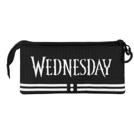 Estuche Portatodo Triple Cute Wednesday Miércoles Gris