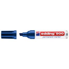 Rotulador Edding Marcador Permanente 500 Azul Punta Biselada 7 mm Recargable 10 unidades