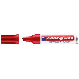 Rotulador Edding Marcador Permanente 500 Rojo Punta Biselada 7 mm 10 unidades