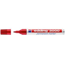 Rotulador Edding Marcador Permanente 3000 Rojo Punta Redonda 1,5-3 mm Recargable 10 unidades