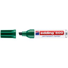 Rotulador Edding Marcador Permanente 500 Verde Punta Biselada 7 mm 10 unidades