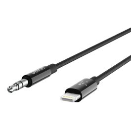 Belkin AV10172BT03-BLK - Cable Lightning a 3.5mm AUX, 0.9 m, Negro, para iPhone 7, 8, X