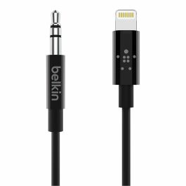 Belkin AV10172BT03-BLK - Cable Lightning a 3.5mm AUX, 0.9 m, Negro, para iPhone 7, 8, X