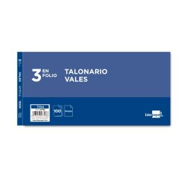 Talonario Liderpapel Vales Tres En Folio 104 10 unidades