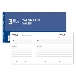 Talonario Liderpapel Vales Tres En Folio 104 10 unidades