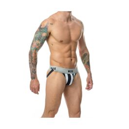 Tanga Mob Eroticwear Blanco Negro XXL