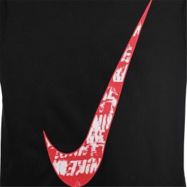 Camiseta de Manga Corta Infantil Nike Texture Swoosh Negro