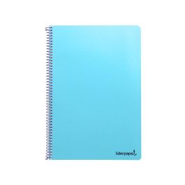 Cuaderno Espiral Liderpapel Folio Smart Tapa Blanda 80H 60 gr Cuadro 4 mm Con Margen Color Celeste 10 unidades