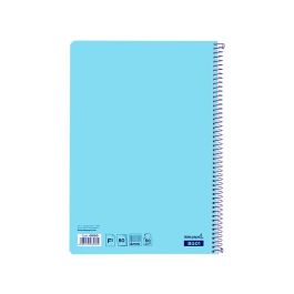 Cuaderno Espiral Liderpapel Folio Smart Tapa Blanda 80H 60 gr Cuadro 4 mm Con Margen Color Celeste 10 unidades