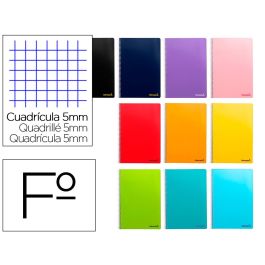 Cuaderno Espiral Liderpapel Folio Smart Tapa Blanda 80H 60 gr Cuadro 5 mm Con Margen Colores Surtidos 10 unidades