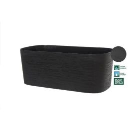 Jardinera XL con reserva de agua - GARDEN ID Respect - Negro-Antracita 80 x 38 cm - 100% residuos domésticos - 100% reciclable