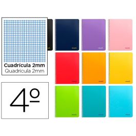 Cuaderno Espiral Liderpapel Cuarto Smart Tapa Blanda 80H 60 gr Milimetrado 2 mm Colores Surtidos 10 unidades