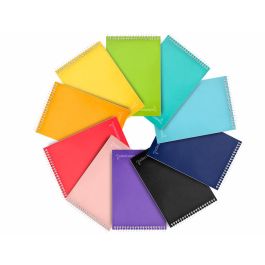 Cuaderno Espiral Liderpapel Bolsillo Doceavo Apaisado Witty Tapa Dura 80H 75 gr Cuadro 4 mm Colores Surtidos 10 unidades