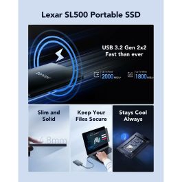 Lexar External Portable Ssd 1Tb,Usb3.2 Gen2*2 Up To 2000Mb/S Read And 1800Mb/S Write