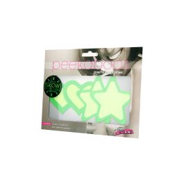 Pezoneras Peekaboo Verde Talla única Corazones Estrellas