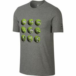 Camiseta de Manga Corta Hombre Nike Court Tennis Balls Gris oscuro