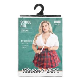 Disfraz Erótico Teacher’s Pet School Girl Rojo Queen size