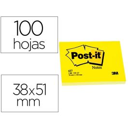 Bloc De Notas Adhesivas Quita Y Pon Post-It 38x51 mm Con 100 Hojas 653E 12 unidades