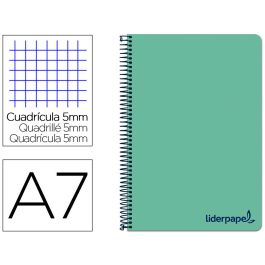 Cuaderno Espiral Liderpapel A7 Micro Wonder Tapa Plastico 100H 90 gr Cuadro 5 mm 4 Bandas Color Verde Precio: 3.3758998184999998. SKU: B1G4A66JNX