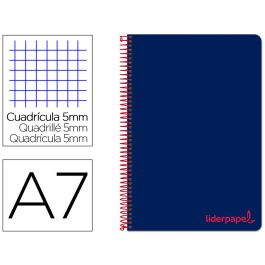 Cuaderno Espiral Liderpapel A7 Micro Wonder Tapa Plastico 100H 90 gr Cuadro 5 mm 4 Bandas Color Azul Marino Precio: 2.78999985. SKU: B1HXLSVT9P