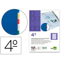 Separador Liderpapel Plastico Juego De 5 Separadores Cuarto 11 Taladros 10 unidades