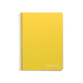 Cuaderno Espiral Liderpapel Cuarto Witty Tapa Dura 80H 75 gr Cuadro 4 mm Con Margen Color Amarillo 5 unidades